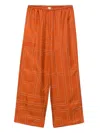 Totême Toteme Women Monogram Silk Pajama Pants In Orange