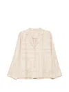 Totême Monogram Silk Lounge Shirt Long Sleeves In Neutral