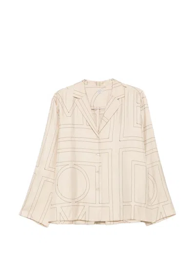 Totême Monogram Silk Pajama Shirt