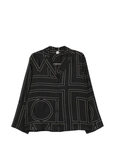Totême Monogram Silk Pajama Shirt