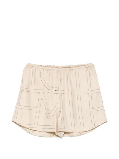 Totême Monogram Silk Pajama Shorts