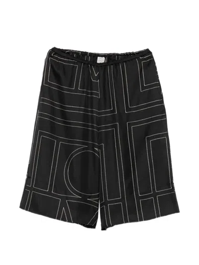 Totême Monogram Silk Pajama Shorts