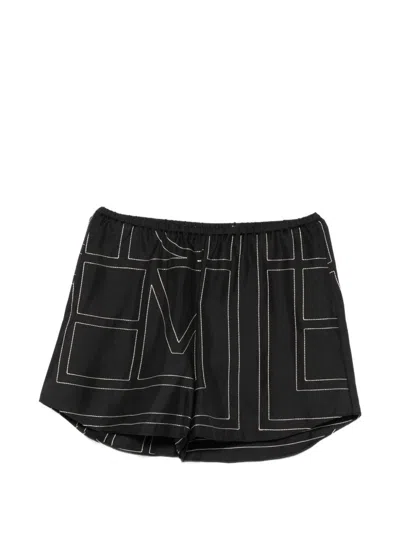TOTÊME TOTEME Monogram Silk Pajama Shorts