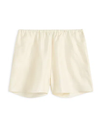 Totême Monogram Silk Pajama Shorts In White