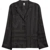 Totême Toteme Monogram Silk Twill Pajama Shirt In Black