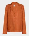 Totême Monogram Silk Pajama Top In Brown