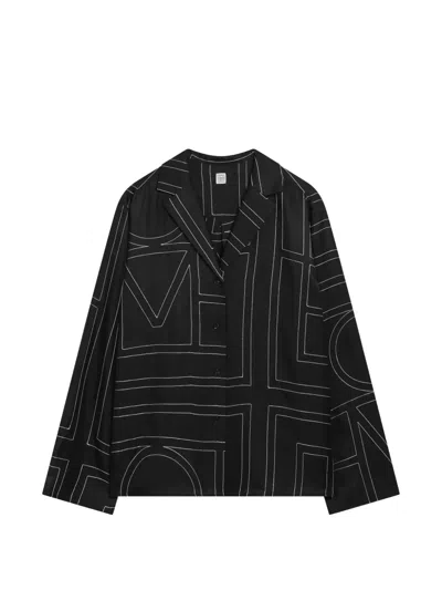 Totême Monogram Silk Pajama Top In Multi