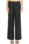 Totême Toteme Women Silk Trousers With Monogram Logo Embroidery In Black