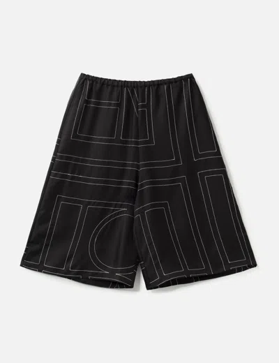 Totême Monogram Silk Pj Culottes In Black