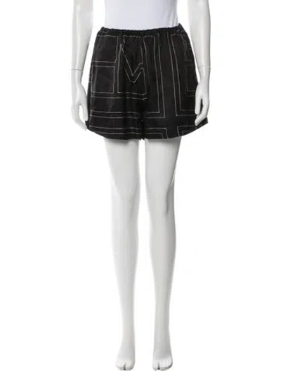 Pre-owned Totême Monogram Silk Pj Shorts Mini Shorts In Black
