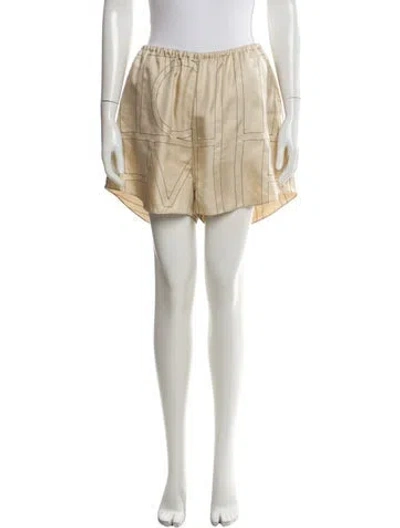 Pre-owned Totême Monogram Silk Pj Shorts Mini Shorts In Neutral