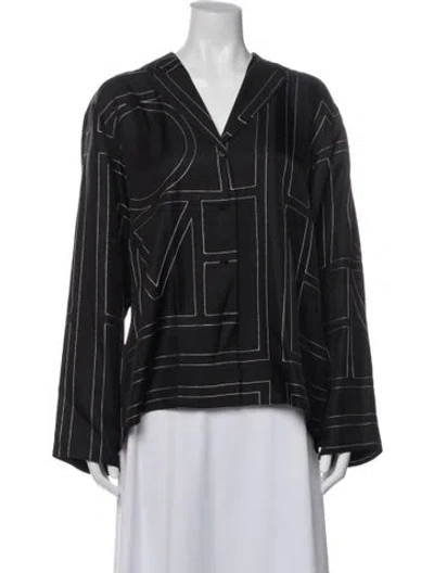 Pre-owned Totême Monogram Silk Pj Top Silk Pajamas W/ Tags In Blue