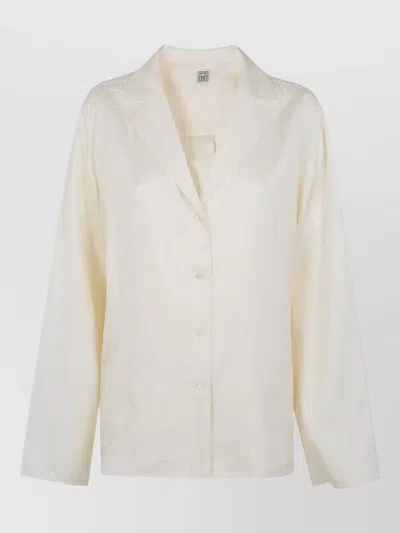 Totême Monogram Silk Pyjama Shirt Long Sleeve In Multi