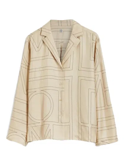 TOTÊME MONOGRAM SILK PYJAMA TOP