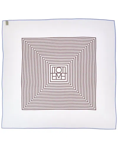 Totême Toteme Monogram Silk Scarf In Neutral