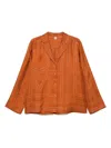 Totême Toteme Logo-embroidered Silk-satin Shirt In Brown