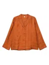Totême Toteme Logo-embroidered Silk-satin Shirt In Brown