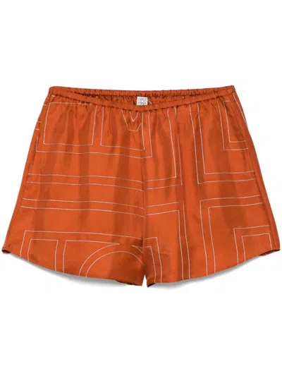 Totême Toteme Monogram Silk Shorts