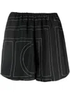Totême Toteme Monogram Silk Shorts