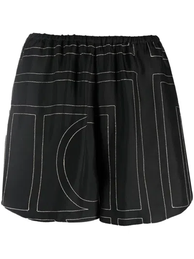Totême Toteme Monogram Silk Shorts