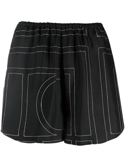 Totême Toteme Monogram Silk Shorts