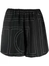 Totême Toteme Monogram Silk Shorts