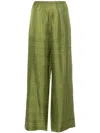 Totême Monogram Silk Pj Bottoms Laurel In Green