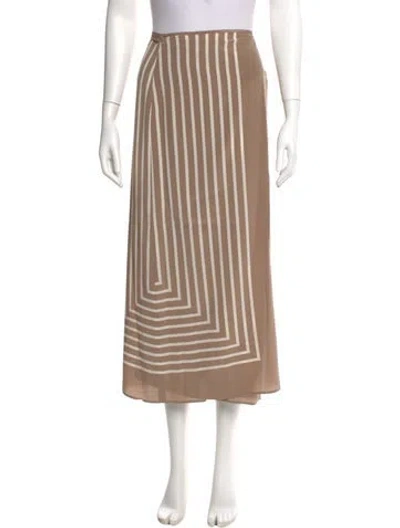 Pre-owned Totême Monogram Silk Wrap Skirt Midi Length Skirt In Neutral