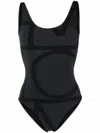 Totême Toteme Monogram Swimsuit In Black