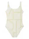 Totême Monogram High-leg One-piece Swimsuit In Neutral