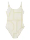 Totême Toteme Monogram Swimsuit In Neutral