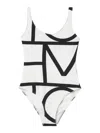 Totême One-piece Swimsuit With Monogram Print In White