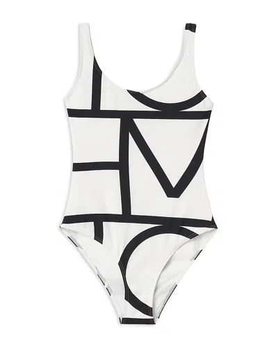 Totême Monogram Swimsuit In White