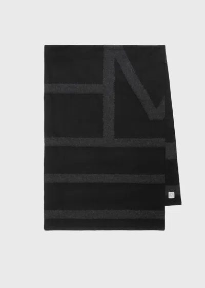 Totême Monogram Twill Scarf Black