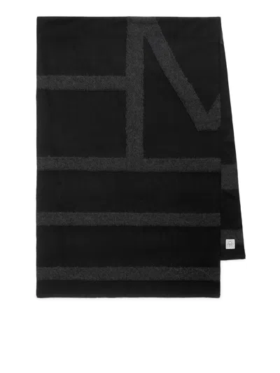 Totême Monogram Twill Scarf In Black