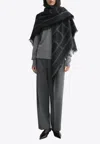 Totême Monogram Wool Cashmere Scarf In Gray