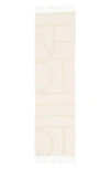 Totême Toteme Monogram Wool Jacquard Scarf In Brown