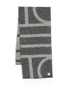 Totême Toteme Monogram Wool Scarf In Gray