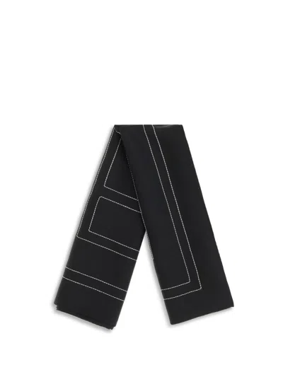 Totême Toteme Monogram-embroidered Organic Silk Scarf In Multi