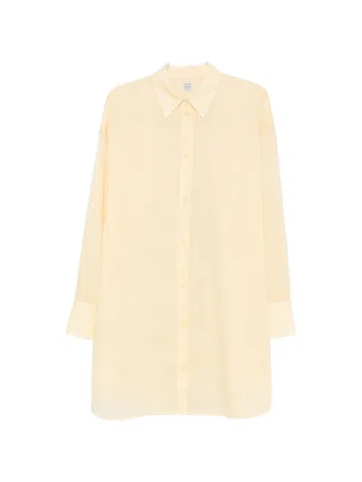 Totême Monogram-embroidered Oversized Shirt In Yellow