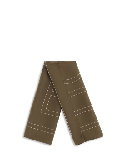 Totême Toteme Monogram-embroidered Silk Scarf In Multi
