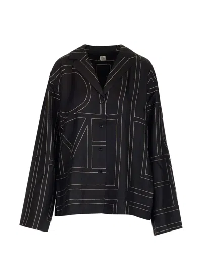 Totême Monogram-print Shirt In Black