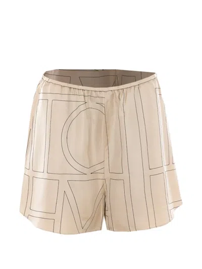 Totême Monogram-print Shorts In Brown