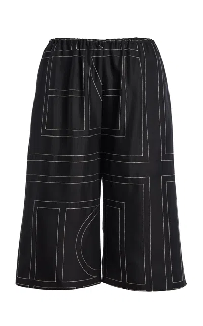 Totême Toteme Monogran Organic Silk Culottes In Multi