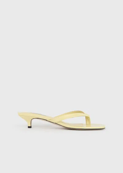 Totême Naplack Heeled Flip Flops Buttercup In Black