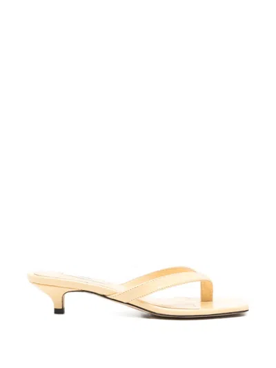 Totême Naplack Leather Thong Sandals In Nude