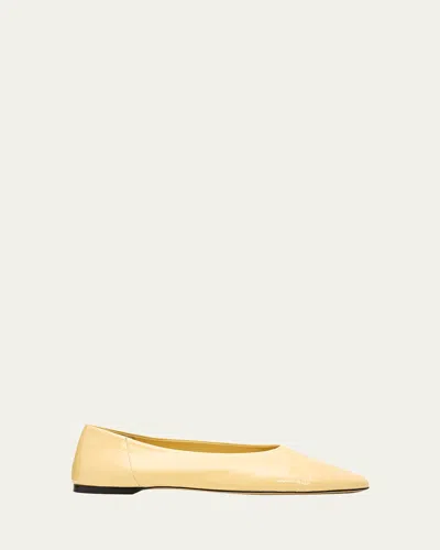 Totême Naplack Leather Ballerina Flats In Yellow