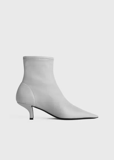 Totême Nappa Heeled Sock Boots Light Grey In White