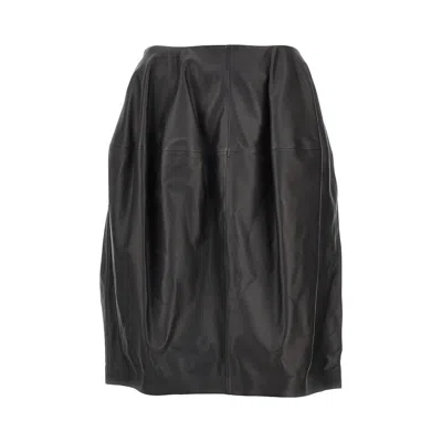 Totême Nappa Leather Knee-length Skirt In Black