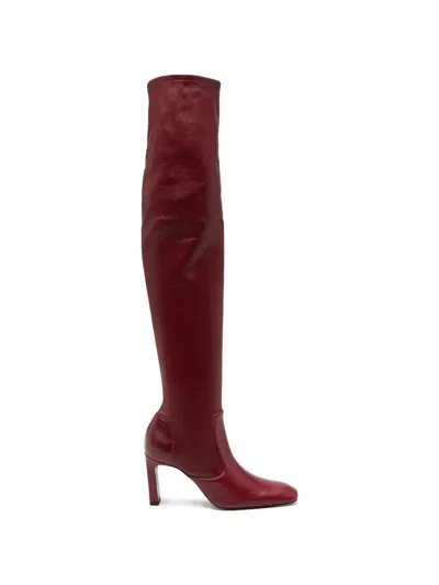 Totême Nappa Leather Over-the-knee Boots In Red